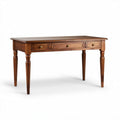 Wooden desk with three drawers for home office in brown 120 x 60 x 75cm