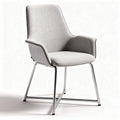 Fabric upholstered dining chair with stainless steel frame in light gray 65 x 65 x 85cm