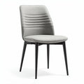 Grey upholstered dining chair with black metal legs 45 x 50 x 85cm