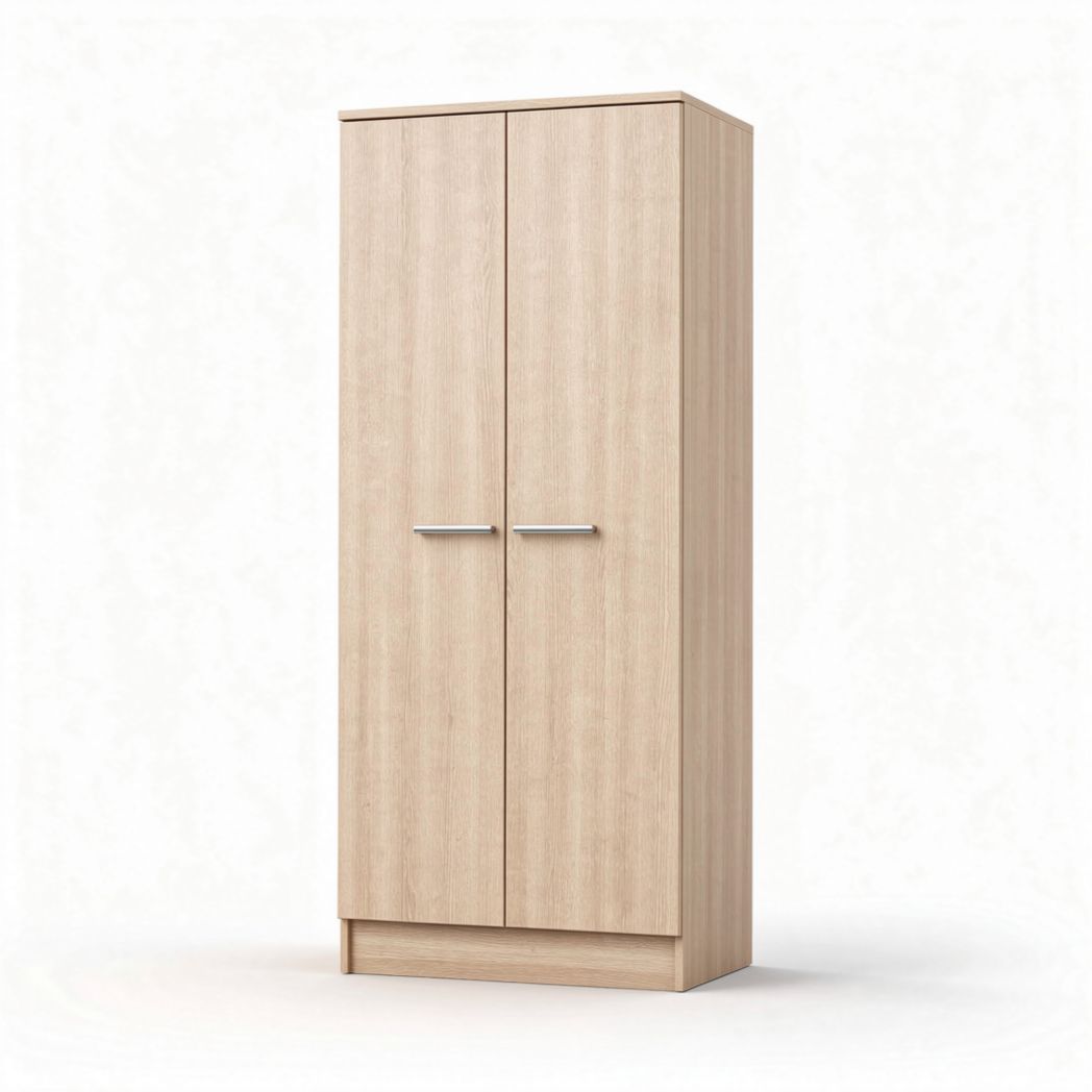 Wooden wardrobe with double doors and adjustable shelves 40 x 80 x 180cm